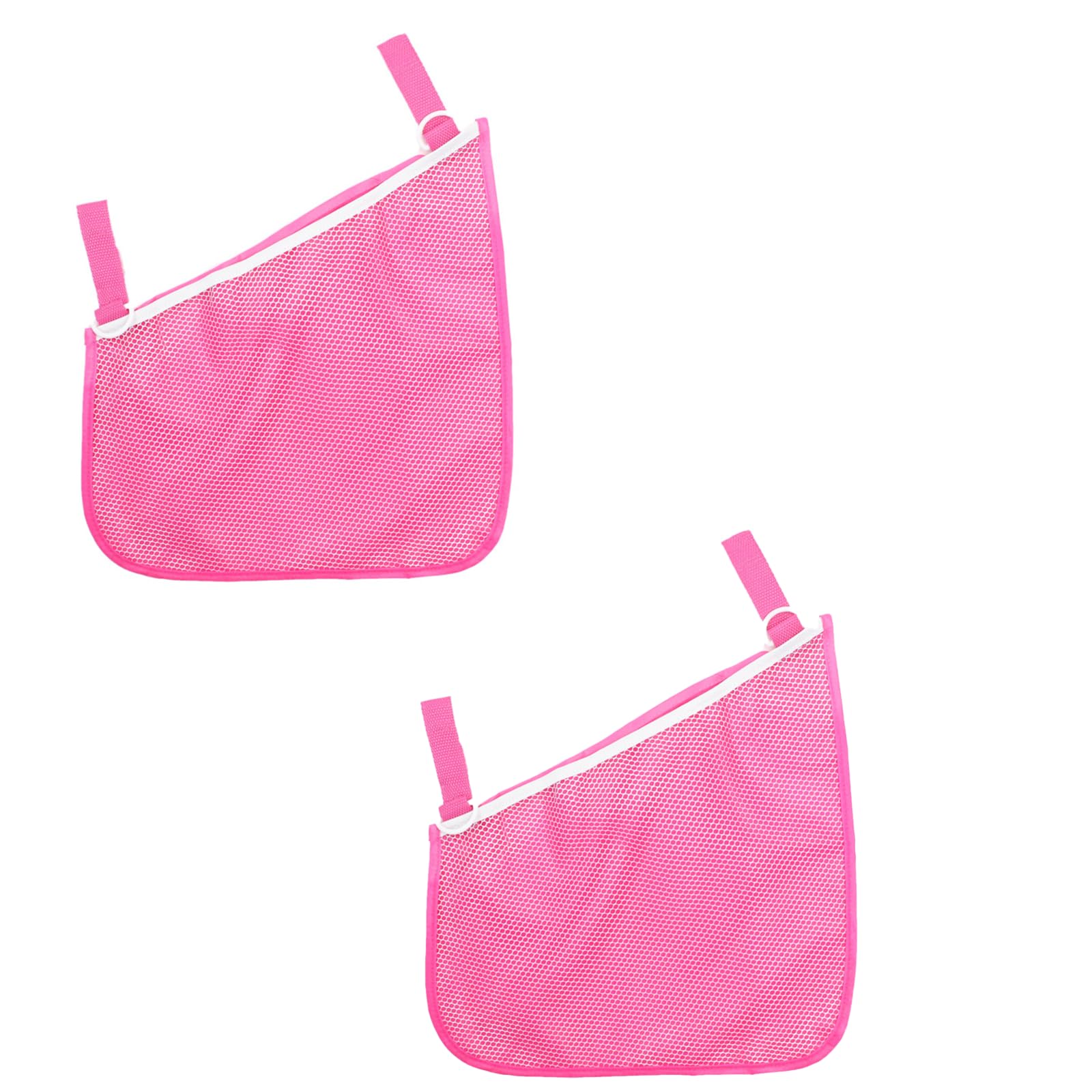 Photo 1 of 2 Pack Universal Side Sling Stroller Mesh Cargo Net and Organizer, Extra Stroller Storage Space, Non-Slip and Adjustable Straps (Pink)