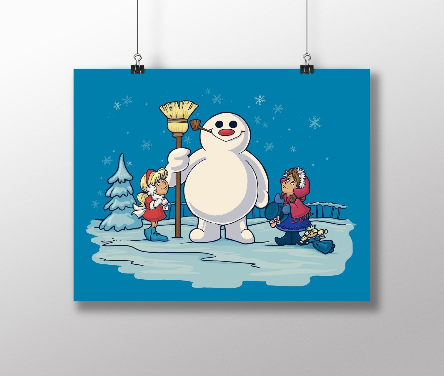Disney's Frozen and Frosty The Snowman Mashup 11x14" Art Print