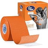 CureTape Kinesiology Tape | Waterproof Athletic Muscle Tape | Hypoallergenic orange waterproof kinesiotape supports muscles, joints, knees, feet &amp; back and shoulders for injury recovery.