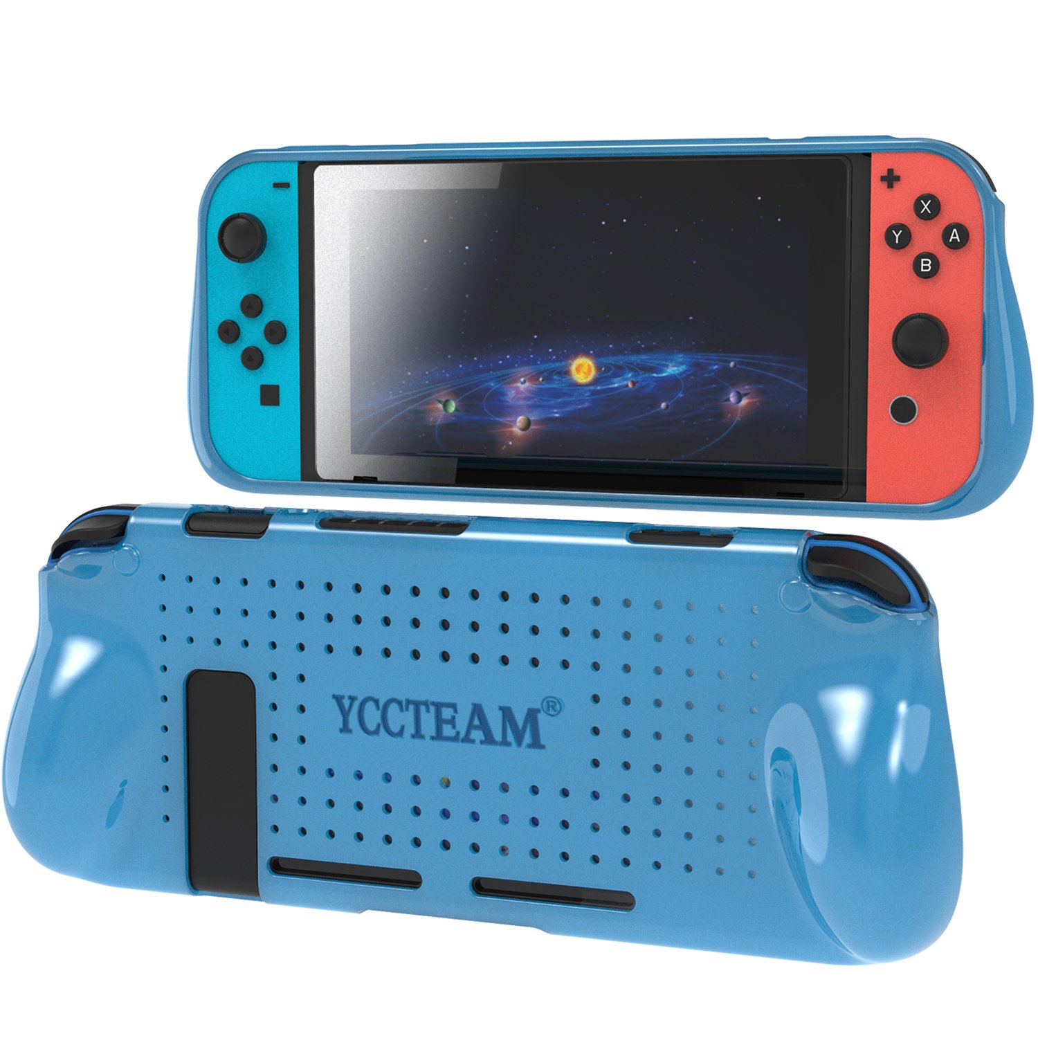 Protective Case for Nintendo Switch, Grip Cover with Shock Absorption and Anti-Scratch Design - Comfortable TPU Case for Nintendo Switch Console (Blue)