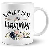 JRTW Nanny Mug, Nanny Coffee Cups Ceramic, World's Best Nanny Coffee Mug, Nanny Gifts, Nanny Gifts for Grandma, Gifts for Nanny, Best Nanny Ever Gifts, Nanny Coffee Mug Gifts for Nanny
