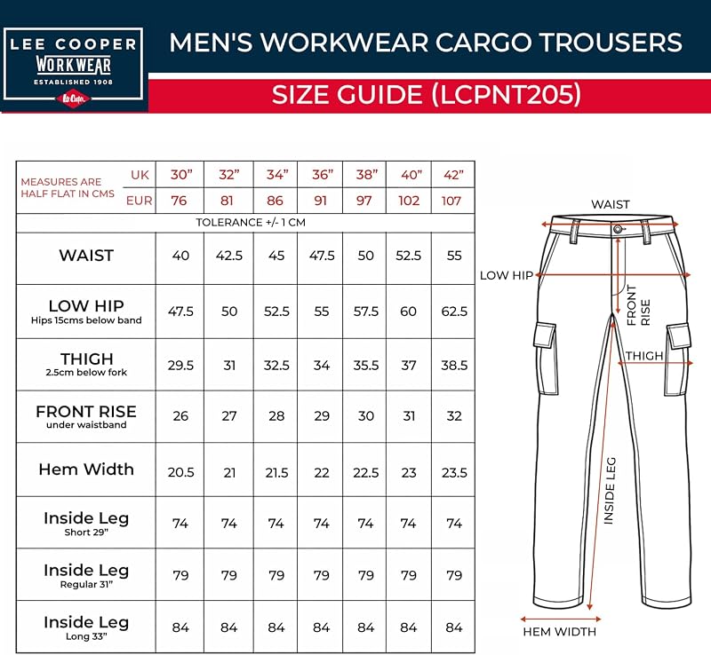 Pantalon Travail Homme Cargo 245 GSM – Workwear Résistant Multi Poches Entretien Facile, Pantalon Sécurité Coupe Droite Bouton Zip (kaki, 38W / 29L) — photo 4 sur 8