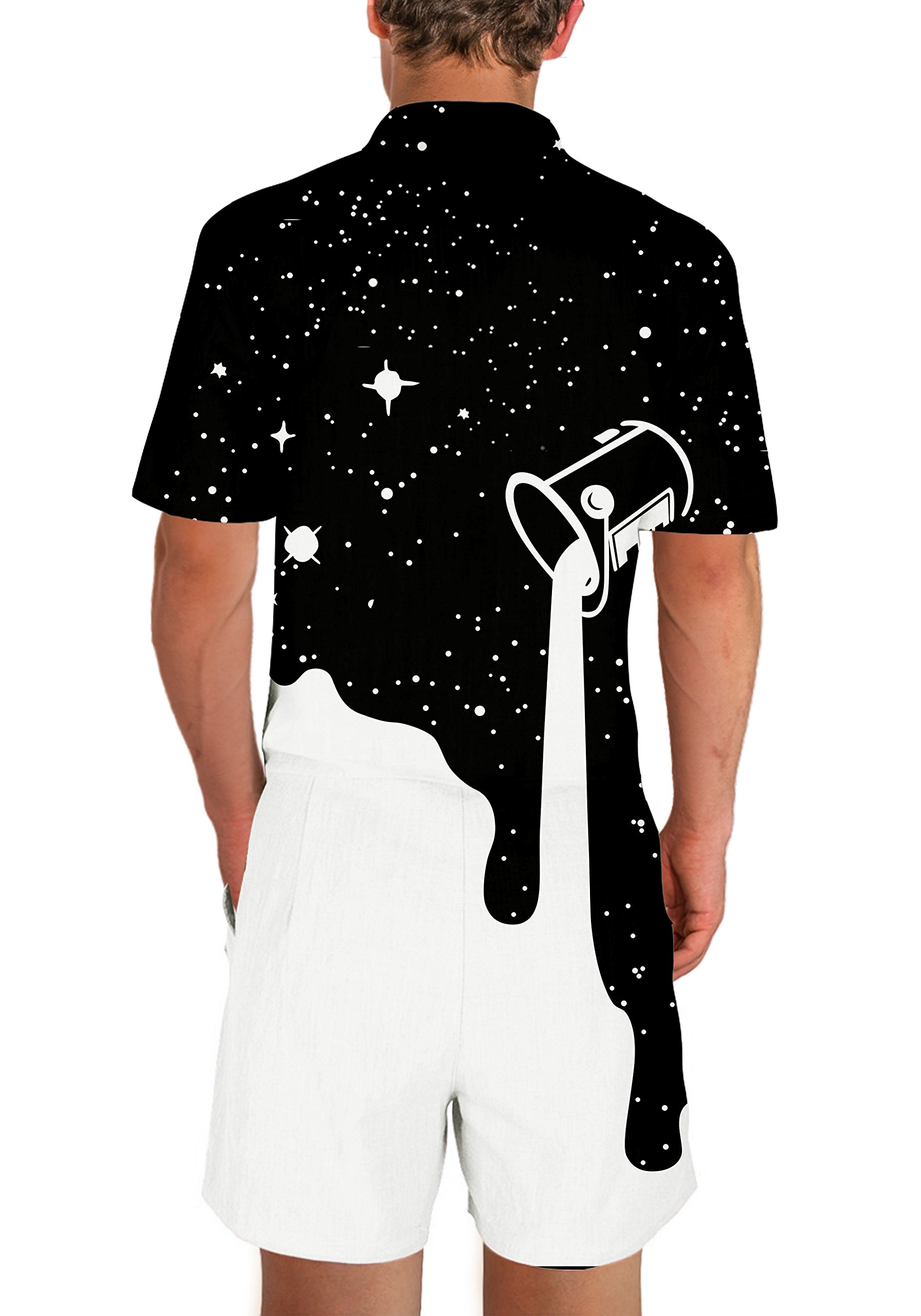 Male Romper Original Men\'s Romper Jumpsuit Costume 3D Graphic Milk Personalized Short Sleeve Playsuit Overalls One Piece Slim Fit L,Milk