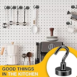 DIYMAG Black Magnetic Hooks, 50 LB Heavy Duty