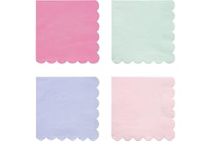 Meri Meri Disposable Paper Napkins (Pack of 20), Scalloped Edge, 2 Sizes, 15 Colors, Party Napkins