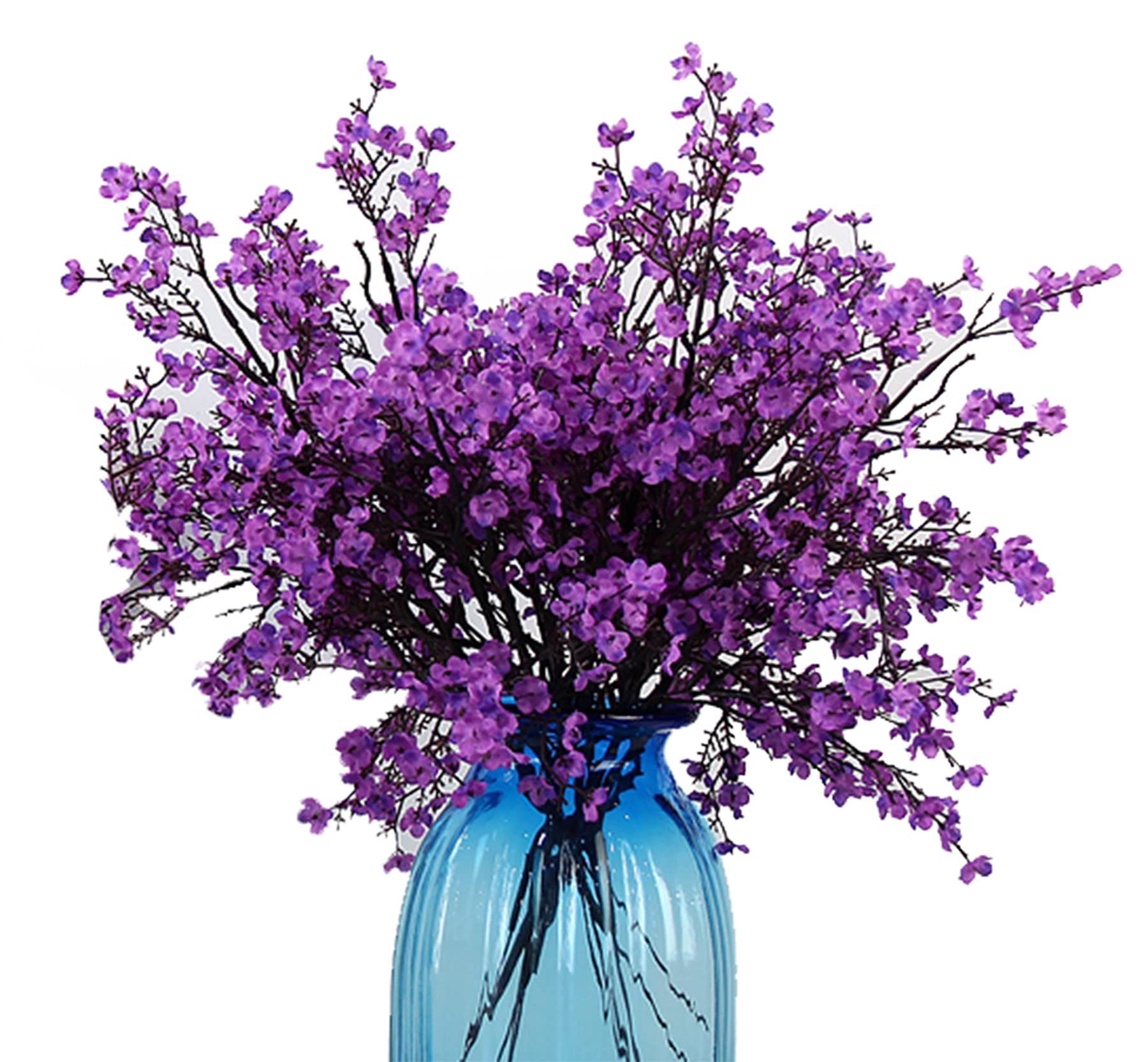 Photo 1 of 9pcs Babys Breath Artificial Flowers Gypsophila Bouquet Bulk Fake Spring Silk Small Flowers Real Touch Faux Floral for Home Bedroom Kitchen Garden Wedding Christmas Party DIY Decor (Purple)