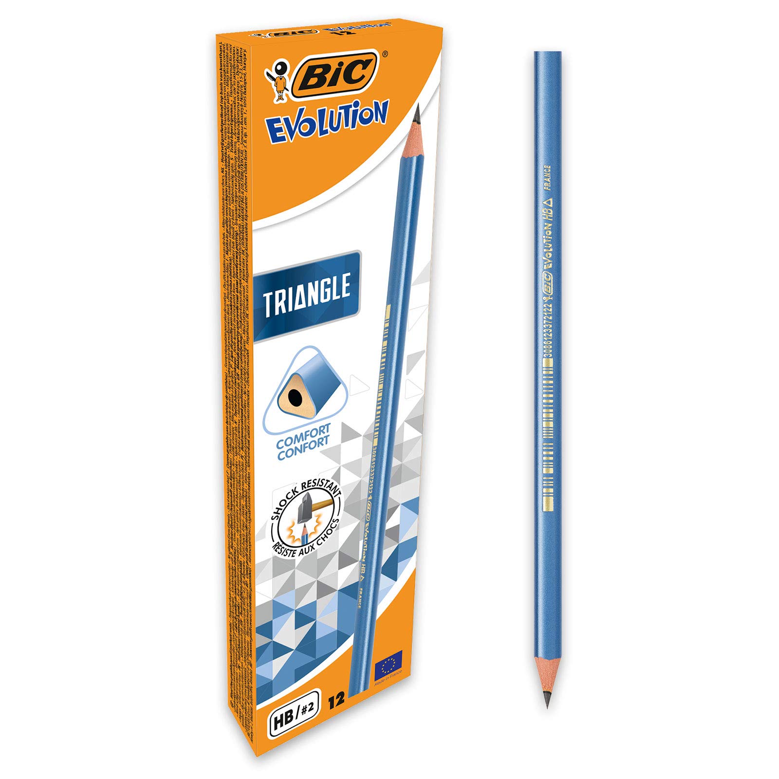 BIC Evolution Triangle Pencils - Pack of 12, Grey