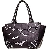 Lost Queen Women's Bats Handbag Dark Gothic Purse Alternative Shoulder Bag