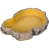 REPTIZOO Reptile Food Dish Terrarium Water Bowl Food Feeding Bowl for Reptile Amphibian Pets Large(8.8" x 6.5" x 1.5")