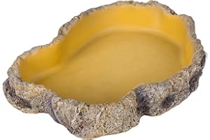 REPTI ZOO REPTIZOO Reptile Food Dish Terrarium Water Bowl Food Feeding Bowl for Reptile Amphibian Pets Large(8.8" x 6.5" x 1.5")
