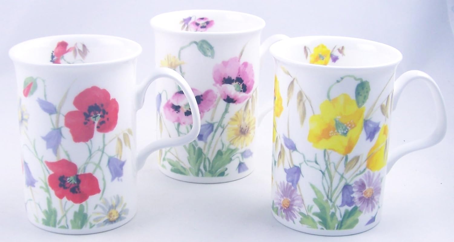 Fine English Bone China Mugs Set of Three English