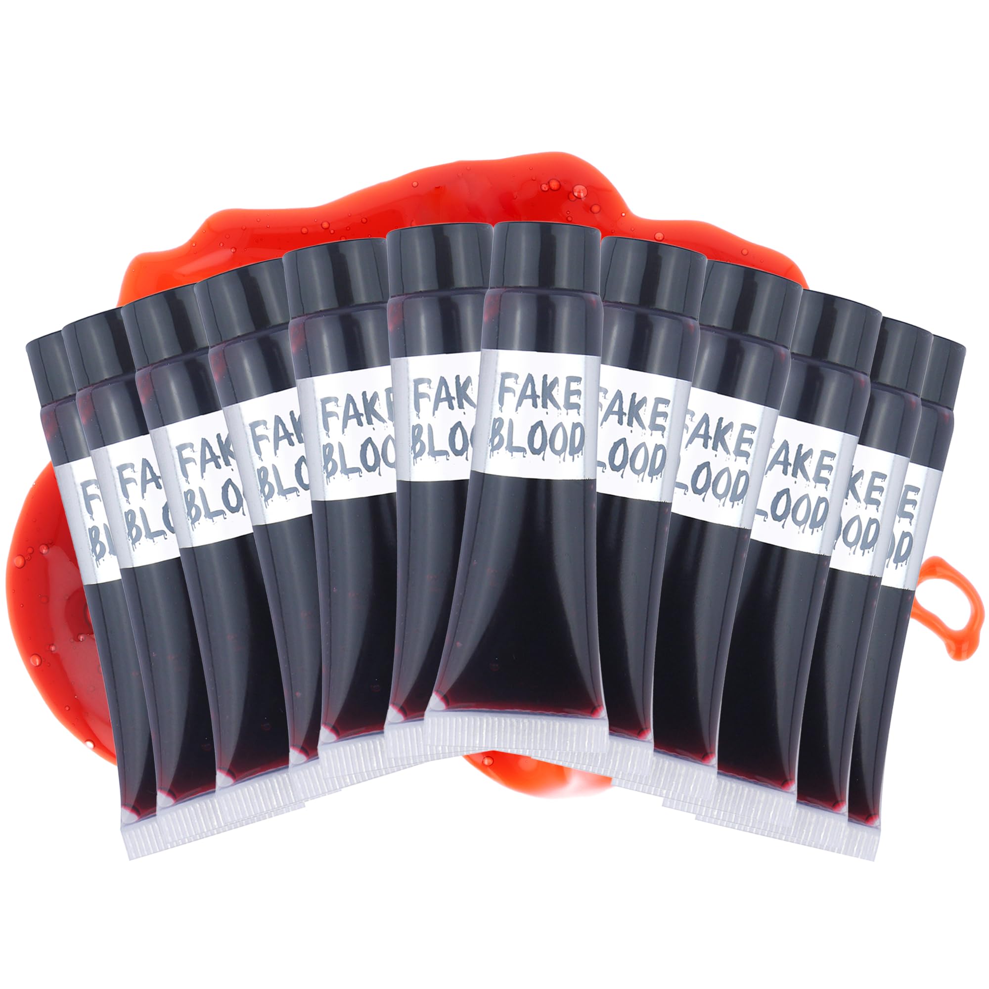 Henbrandt 192ml Fake Blood 12 x 16ml Tube Liquid Blood Special Effect Horror Make Up SFX for Theatre Stage Vampire Zombie Halloween Fancy Dress Costume Accessory for Kids and Adults