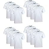 Pro Club Men's 12-Pack Heavyweight Cotton Short Sleeve Crew Neck T-Shirt