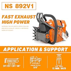 NEO-TEC NS892 Gas Chainsaw with 36 Inch Bar and