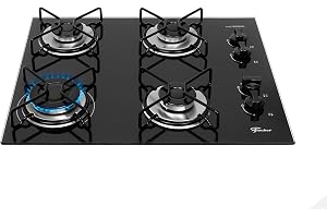 Fischer Cooktop à Gás 4 Bocas Fit Line Trempe Aramado Mesa Vidro Preto Bivolt 36350-102675
