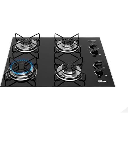 FISCHER COOKTOP À GÁS 4 BOCAS TRIPLA CHAMA FTI LINE TREMPE IRON