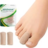 Welnove Gel Toe Cap - 10 Pack Toe Protector for Women Men - Cushions and Protects to Cover Toes, Relief Toe Pain from Ingrown Toenails, Corns, Blisters, Hammer Toes (Medium Size)