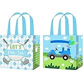 12PCS Golf Party Treat Bags Golf Birthday Party Supplies Golf Themed Favor Bags Non-woven Pink Golf Ball Candy Gift Bag with Handles for Let's Par-tee Retirement Baby Shower Decor