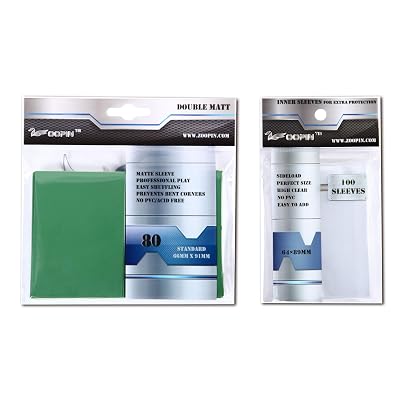 zoopin card sleeves 400PCS Side-Loading Inner Soft (4 Pack, 100pcs/Pack), Clear, 64x89mm, Plastic, Perfect for Magic the Gathering, Pokemon, etc. Toys & Games *10% more sleeves than the other guys Jumbo Pokemon Card SLEEVES |