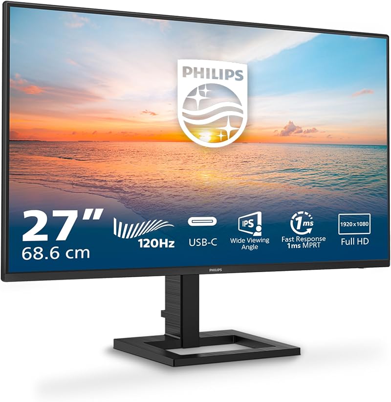 Philips 27E1N1300AM 27 inch FHD Monitor 120 Hz HDMI USB-C 65W PD