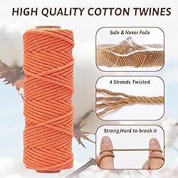 36 Colors Macrame Cord 3mm x 1188 Yards Natural