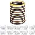 10 Packs Solderless LED Strip Connector Transparent Track Lighting Connectors Wire Strip Lights 16.4 ft Extension Cable Wire Cord for LED Light Speaker Electrical System