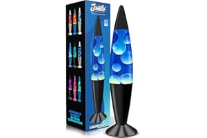 JAMBO 16" Beautiful Lamp- The Upgraded Motion Lamp- Blue with White/Blue Wax, Relaxing Liquid Lamp, Night Light Nightlight, H