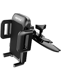 Mpow Car Phone Mount,CD Slot Car Phone Holder Universal Car Cradle Mount with Three-Side Grips and One-Touch Design for iPhone X/8/8Plus/7/7Plus/6s/6P/5S, Galaxy S5/S6/S7/S8, Google, Huawei etc
