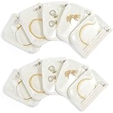 HOMEHIVE Travel Jewelry Bags, 10Pcs Clear Velvet Zipper Travel Jewelry Organizer, Portable Anti Tarnish Jewelry Storage Pouch Bag Gift for Women Girls, 10Pcs Bags