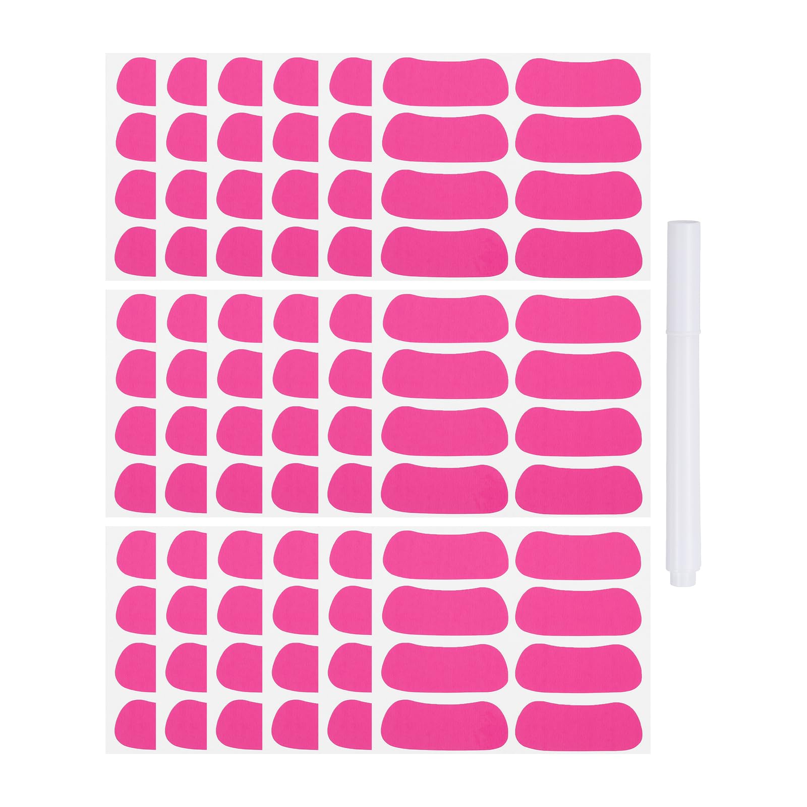 PATIKIL 72 Pairs Sports Eye Black Stickers, Under Eye Black Strips Football Face Stickers Breathable Eyeblack Sticker with 1 Pcs White Pencil for Baseball Fans on Game Day, Pink
