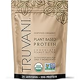 Truvani Dairy Free Protein Powder | Chocolate Peanut Butter | 20g Organic Plant Based Pea Protein | 20 Servings | Vegan, Keto
