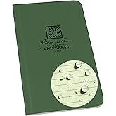 Rite in the Rain Weatherproof Soft Cover Pocket Notebook, 3.5" x 6", Green Cover, Universal Pattern (No. 964)