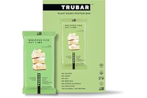 TRUBAR Vegan Protein Bar, Whipped for Key Lime, Gluten Free, Plant Based, High Fiber, Dairy Free, Low Fat, Non GMO, No Sugar Alcohols, 12G Lean Protein, 13G Fiber, Healthy Snack Bars, 12 CT