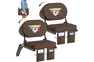 HOPERAN Stadium Seats with Back Support – 270° Foldable Rotating Padded Bleacher Chair, Non-Slip Hooks, Lightweight Portable with Shoulder Strap, Perfect for Bleachers