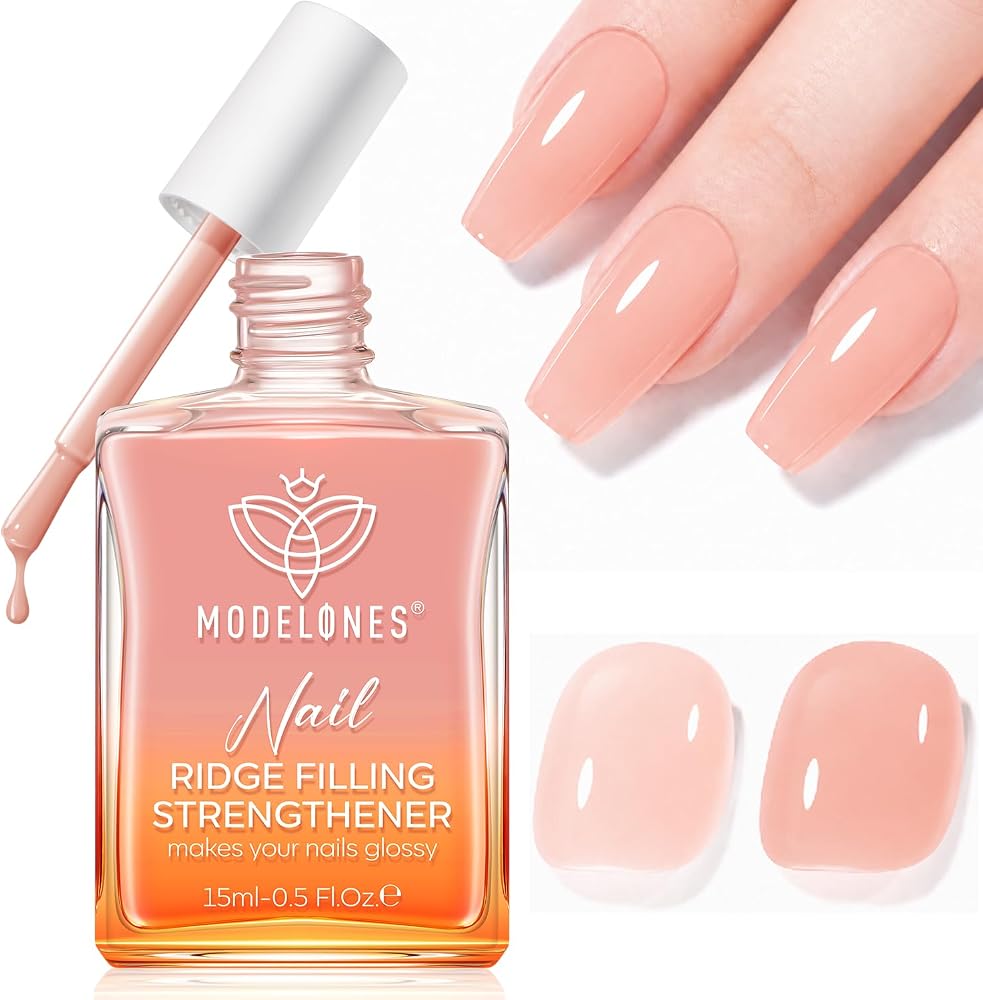 Modelones Nail Strengthener and Growth, Nail Hardener Fall Nude Nail Polish | Nail Repair Natural Nail Hardener Extra Strong