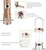 Urban Deco Antique Copper 6 Port Metal Bird Feeder with Steel Hanger view 5