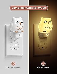 L LOHAS LED Owl Night Light for Kids, 3D Owl Night