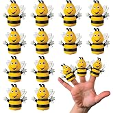 Busy Bee Finger Puppets - Novelty Toys &amp; Finger Puppets, 12 Count | Animal Hand Puppets, Kids Ages 4-8 &amp; Toddlers 1-3, Pinata Stuffers &amp; Party Favors, Mini Vinyl Bee Toys
