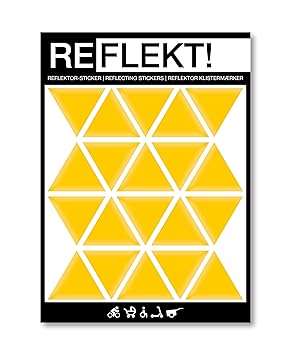 REFLEKT! Dreiecke Gelb (Design und Farbe wählbar) Reflektoren Aufkleber/Sticker – selbstklebend reflektierend Sicherheitsaufk
