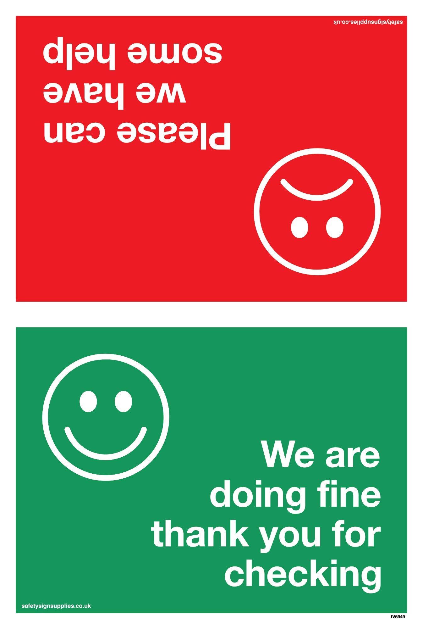 We're ok/Not ok sign - Plastic Semi-rigid 1mm