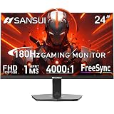 SANSUI Gaming Monitor, 24 Inch 180Hz, FHD 1080P 1ms 110% sRGB Computer Monitor, HDMI DP Ports VESA Support for Game Office (HDMI Cable Included)