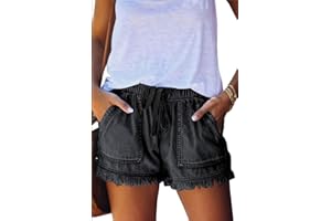 YOCUR Womens Lightweight Shorts Casual Baggy Trendy Short Pants Elastic Waist Drawstring Comfy Shorts