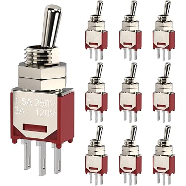 Interruttore Mini Toggle ON/ON/ON Tiaway Serie Oro - 3 Posizioni Per Chitarra Elettrica (Split/Parallel/Serie)