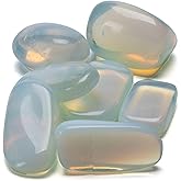 KALIFANO Tumbled Opalite Moonstone Bundle (300+ Carats) - AAA+ Jewelry Grade Reiki Crystal - Piedras Caidas for Wicca/Healing - Information Card Included (Family Owned)