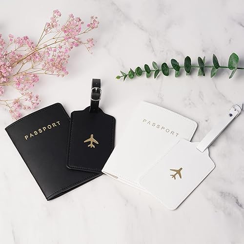 Pieces Passport Wallets Holder+2 Pieces Luggage Tags Passport