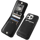 KIHUWEY Compatible with iPhone 16 Pro Max Case Wallet with Credit Card Holder, Flip Premium Leather Magnetic Clasp Kickstand Heavy Duty Protective Cover for iPhone 16 Pro Max 6.9 Inch (Black)