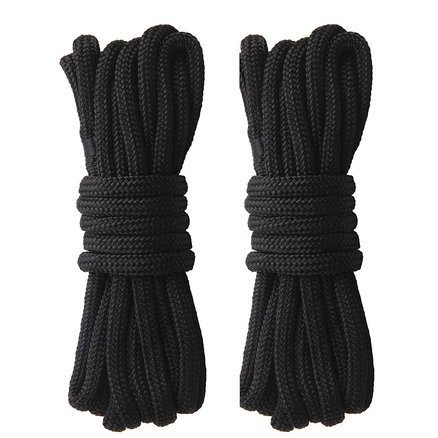 JSHANMEI Dock Lines Rope-2pack 25FT Double Braided Boat Docking Lines Mooring Lines with 12inch Eyelet Anchor Line Boat Equipment(Dia:1/2"-2pcs)