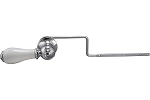 PLUMB PAK Keeney Manufacturing PP836-70PCPOL Universal Fit Toilet Handle Tank Flush Lever, Decorative Faucet Style for Front, Side, or Angle Mount, 1 set, Porcelain and Chrome