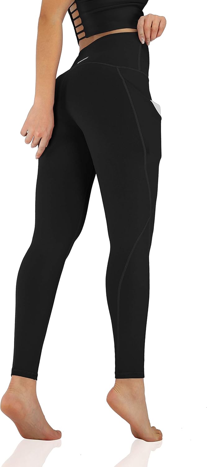 ODODOS Women's High Waisted Yoga Leggings with Pocket, Workout Sports Running Athletic Pants with Pocket: Clothing