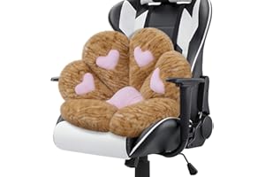 MOONBEEKI Cat Paw Cushion, Comfy Chair Kawaii Plush Seat Cushions Shape Lazy Pillow for Gamer 28"x 24" Cozy Floor Cute Girl Worker Gift, Dining Room Bedroom Decorate (Creamy Yellow)